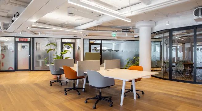 Virtual office workspace scene